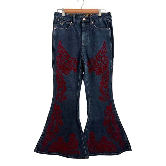Wrangler Denim - Wrangler Lainey Wilson Denim Flare Bell Bottom Jeans 29 Blue Festival Western